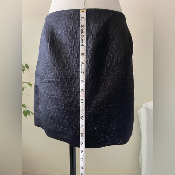 J. Crew Black Nori Cotton Silk Metiallic Jacquard Textured Mini Skirt pre-owned - Picture 3 of 11